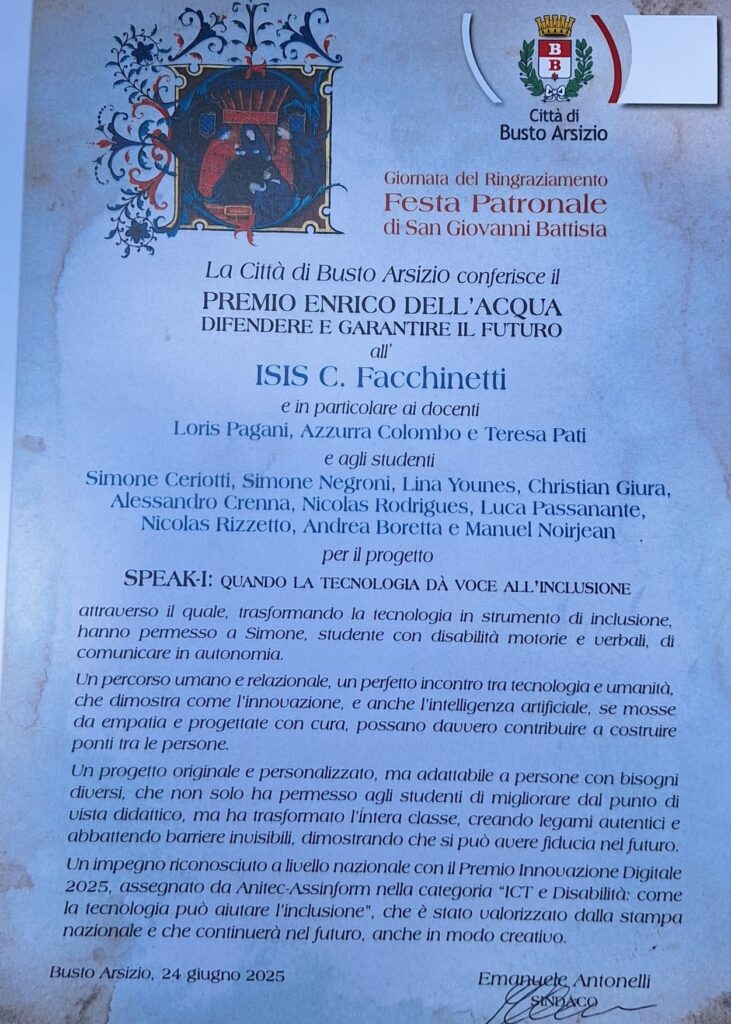 Premiazione speak-i
